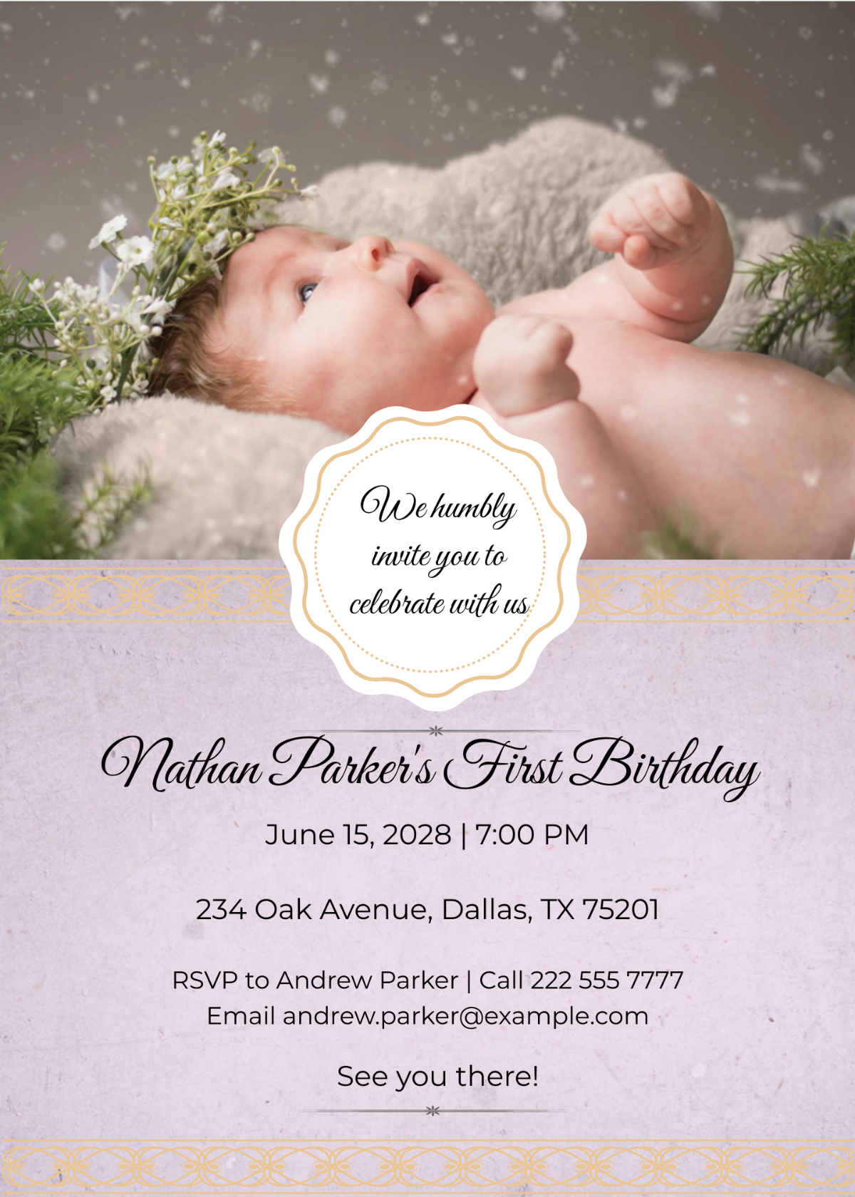 Free Baby Girl 1st Birthday Invitation Template To Edit Online Free Baby Girl 1st Birthday Invitation Template To Edit Online