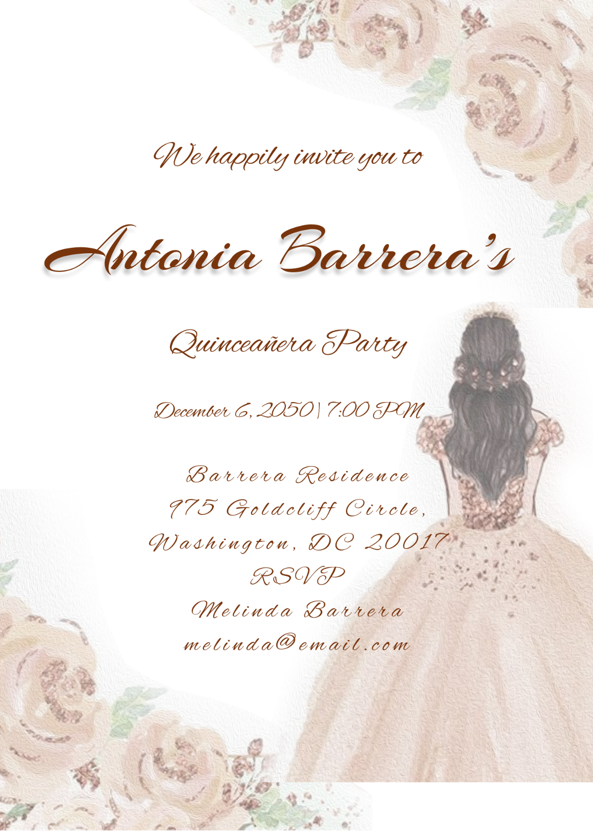 Blank Free Printable Quinceanera Invitation Templates Blank Free Printable Quinceanera Invitation Templates