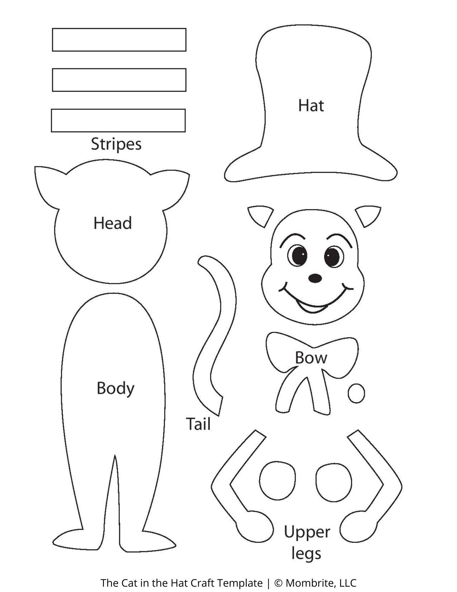 Free Cat In The Hat Craft Template Free Cat In The Hat Craft Template