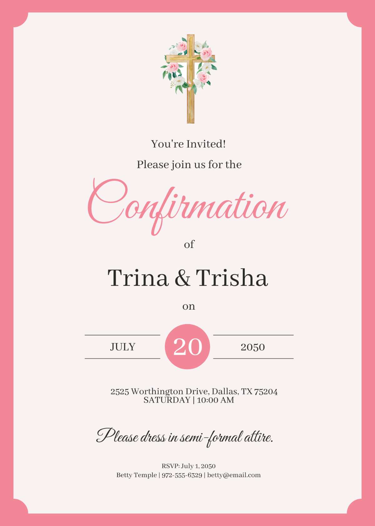 Free Confirmation Invitation Templates Editable And Printable