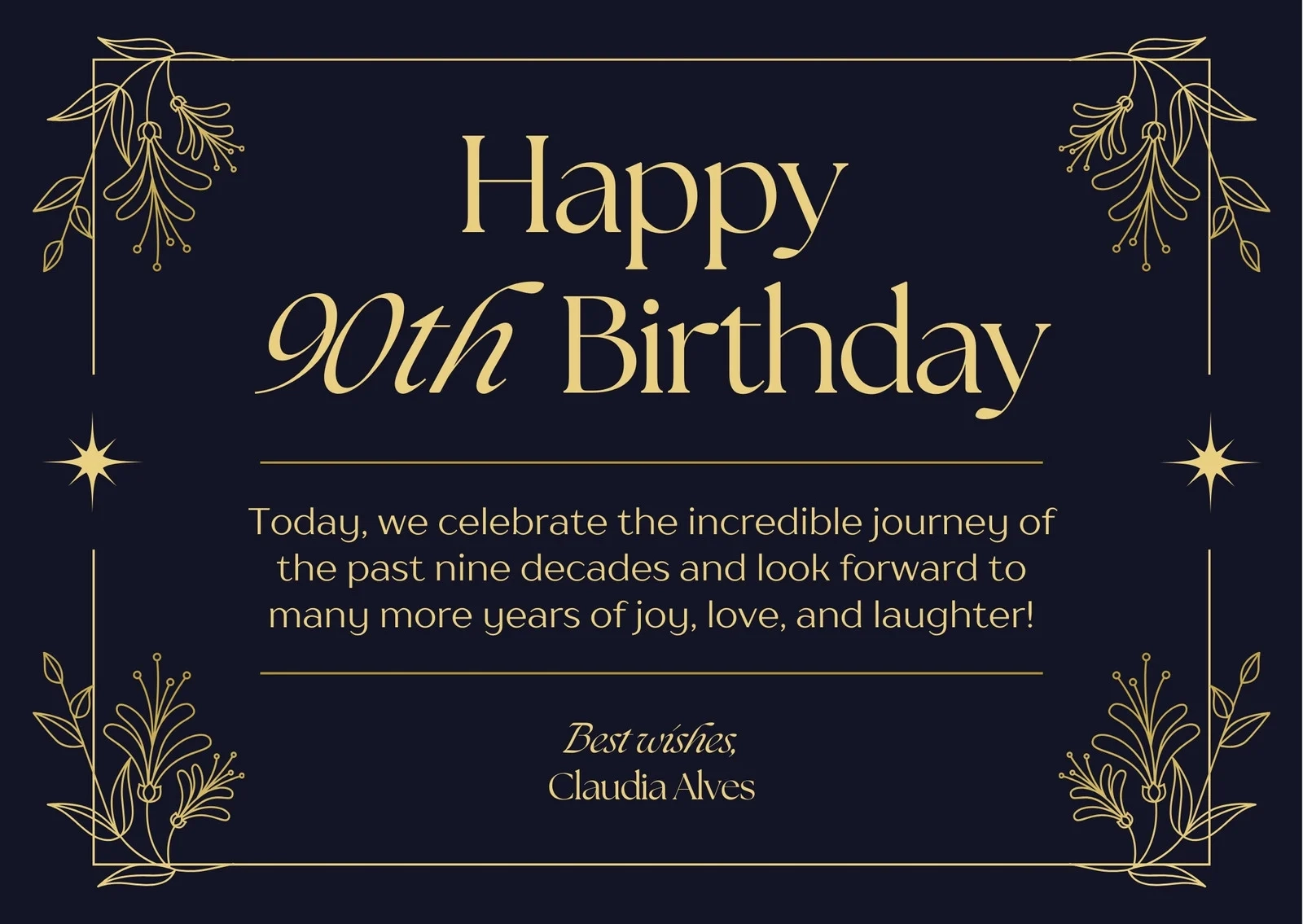 Free Custom Printable 90th Birthday Card Templates Canva Free Custom Printable 90th Birthday Card Templates Canva