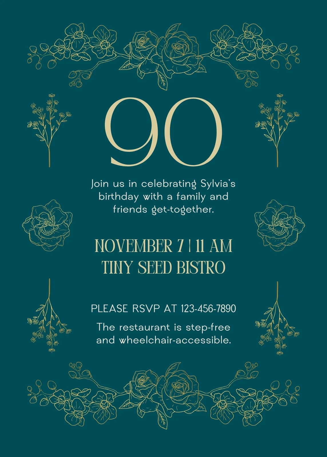 Free Custom Printable 90th Birthday Card Templates Canva