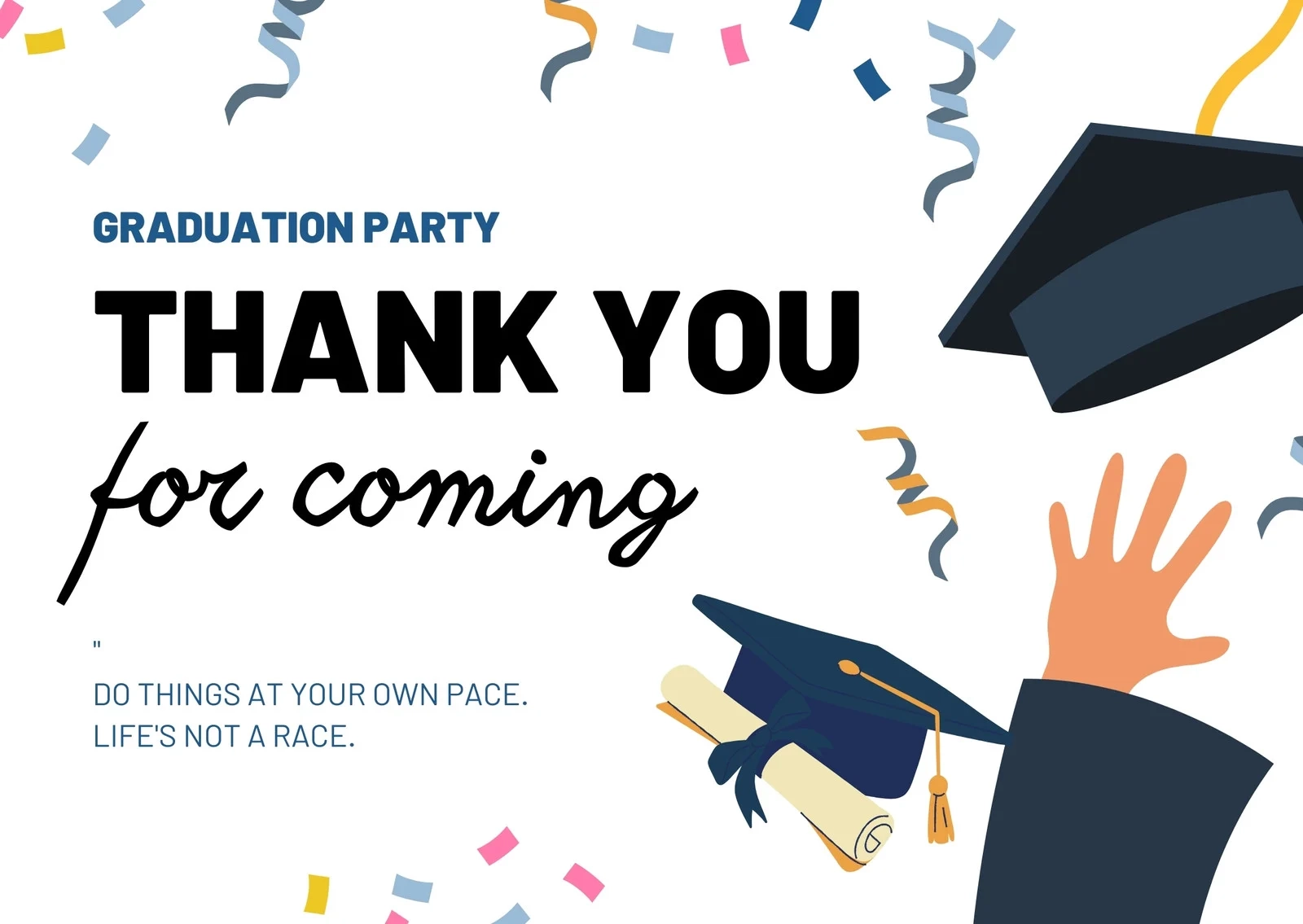 Free Custom Printable Graduation Thank You Card Templates Canva