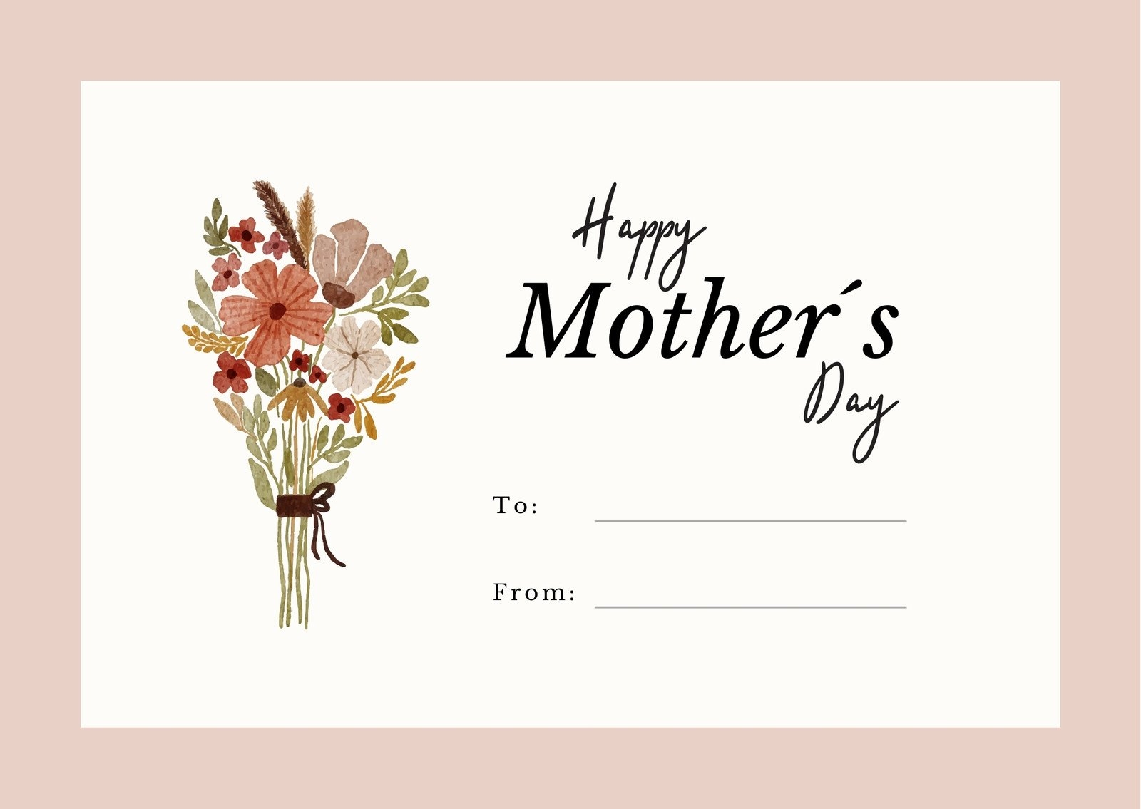 Happy Mothers Day Card Template Printable Happy Mothers Day Card Template Printable