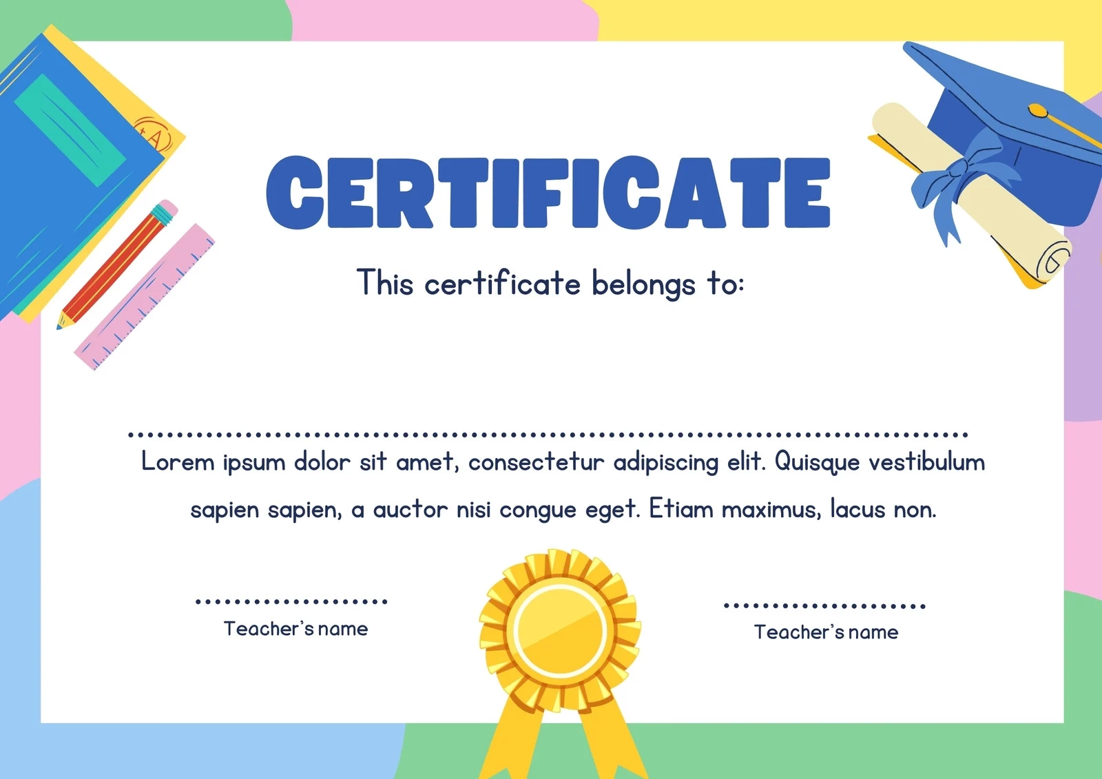 Free Custom Printable School Certificate Templates Canva