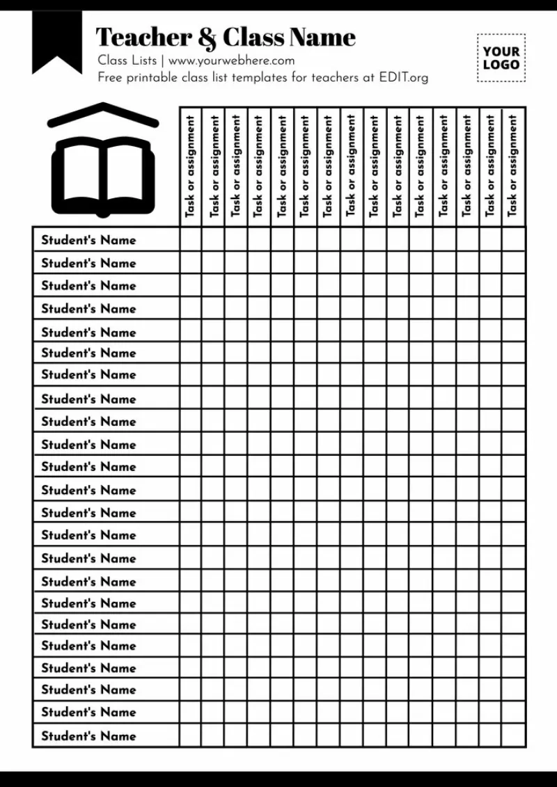 Printable Class List Template Free Printable Class List Template Free