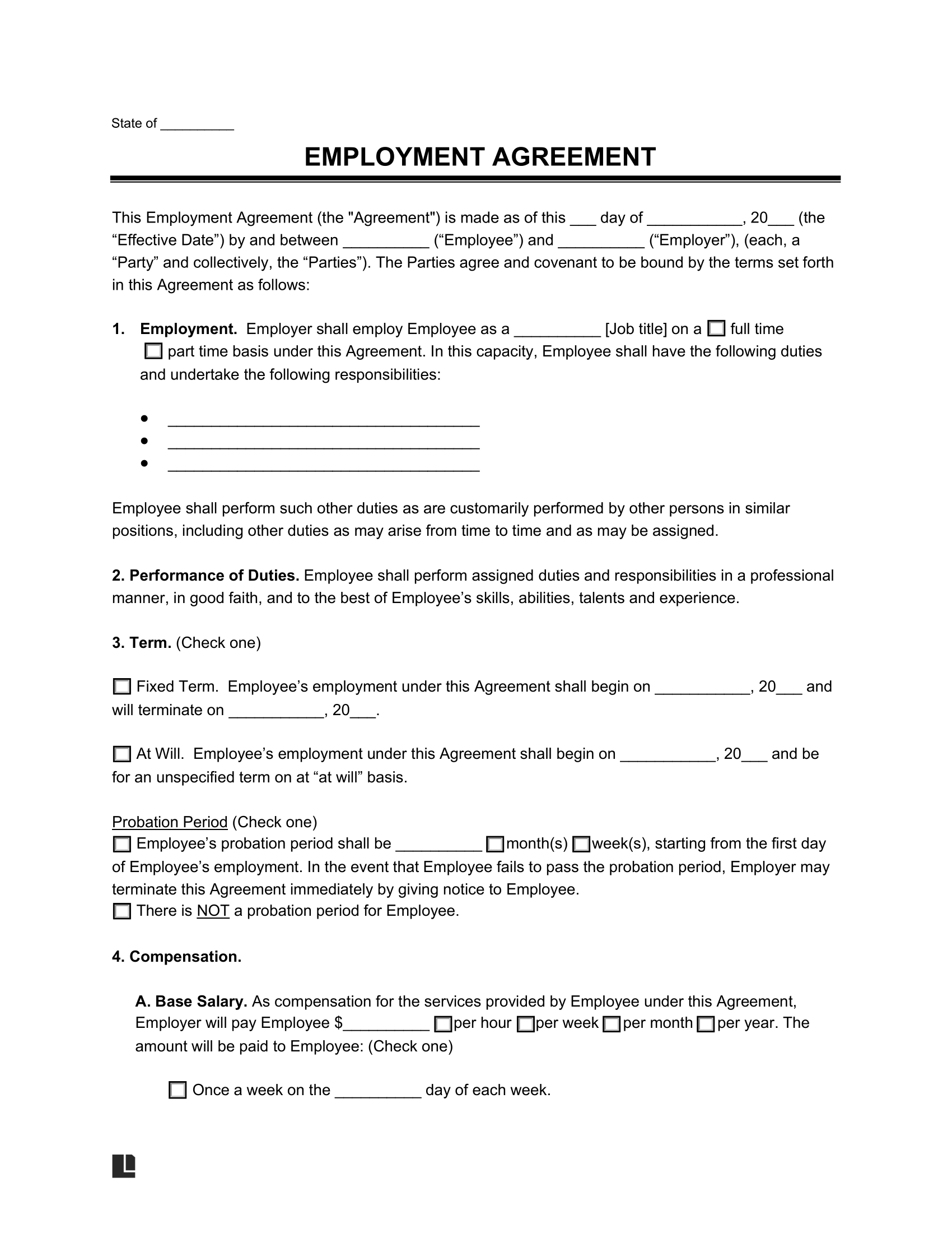 Free Employment Contract Templates Create Online Free Employment Contract Templates Create Online