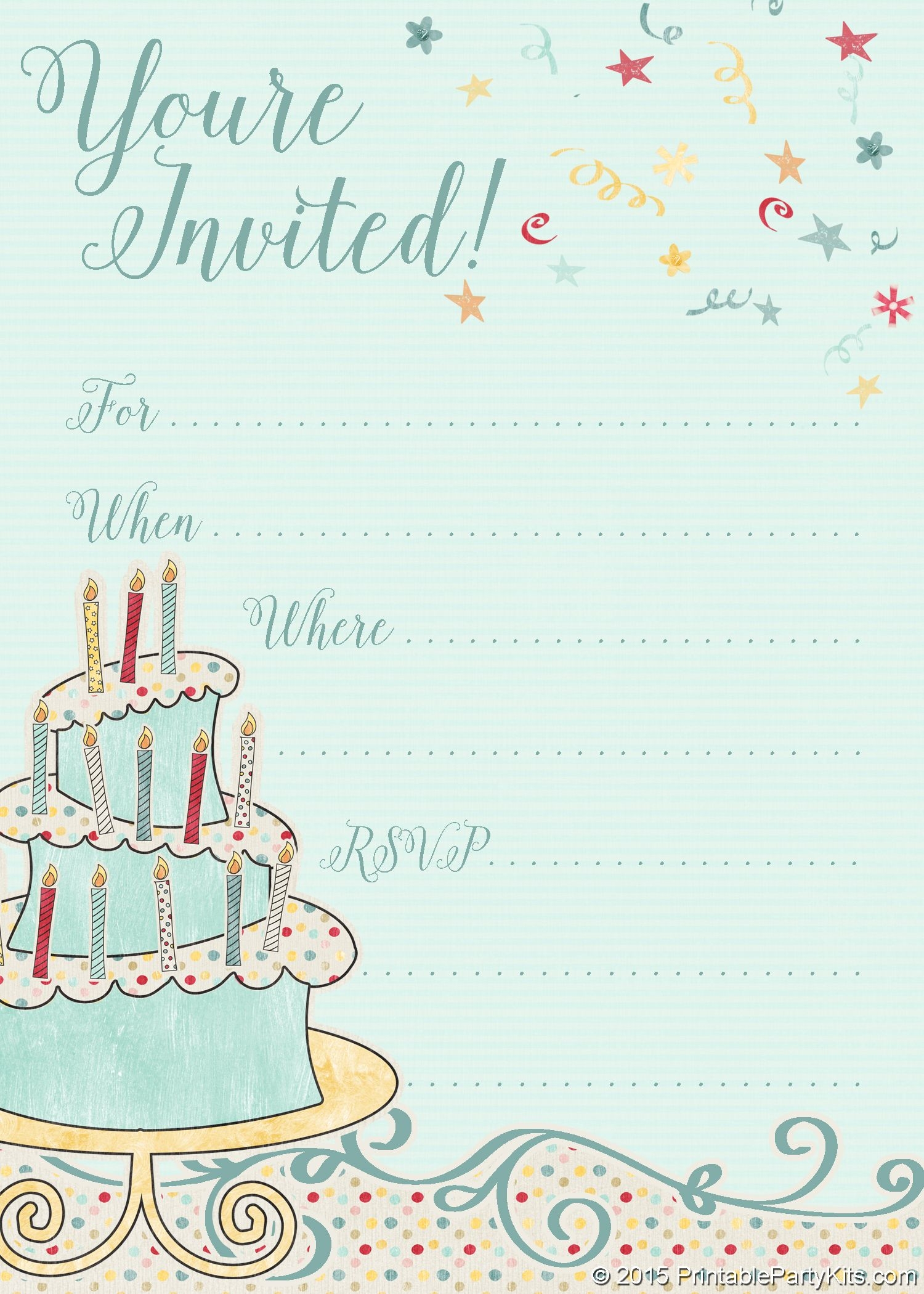 Printable Birthday Invitation Card Template