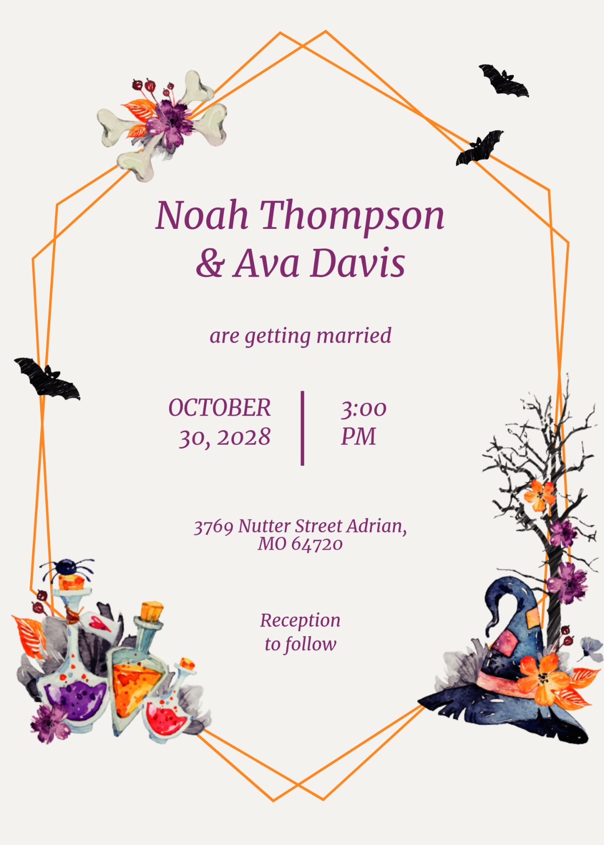 Free Halloween Wedding Invitation Template To Edit Online Free Halloween Wedding Invitation Template To Edit Online