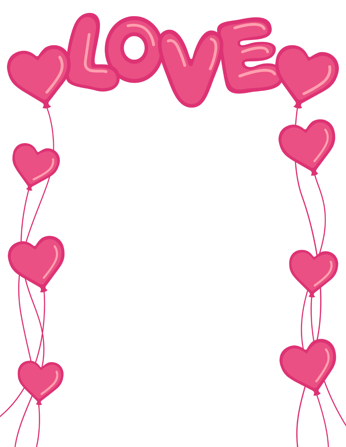 Free Heart Border Templates Editable And Printable
