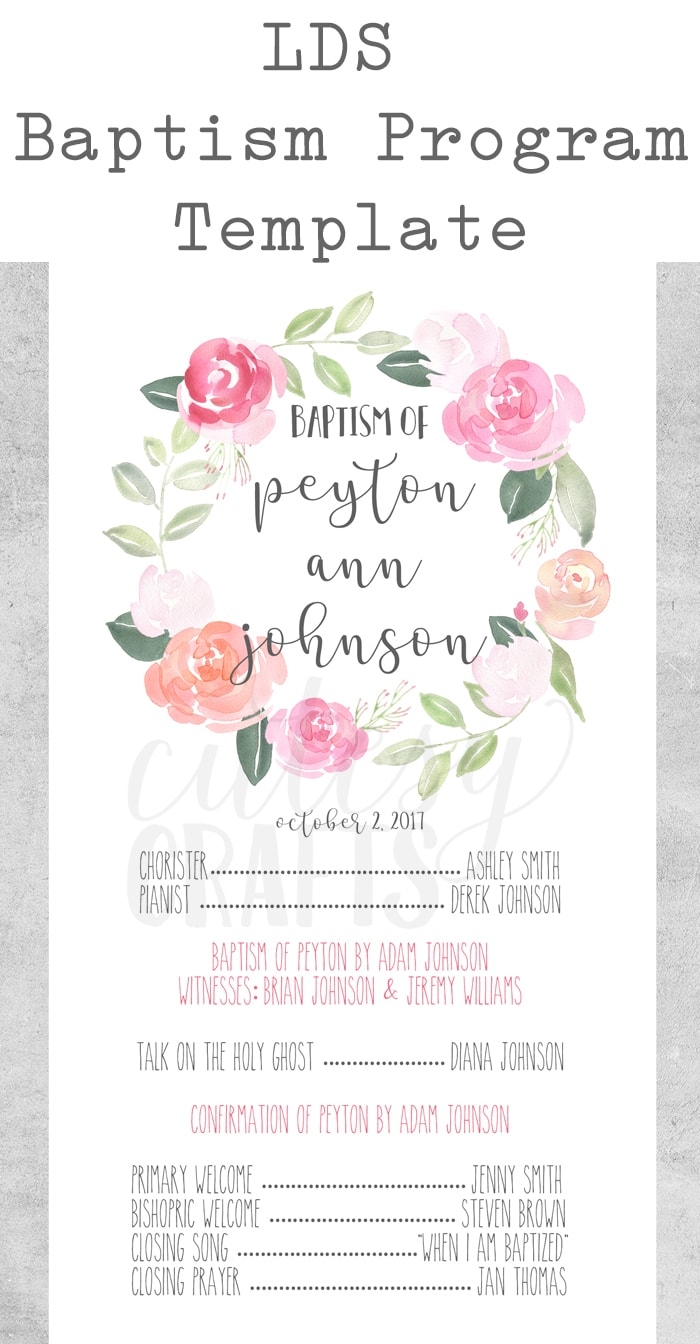 Free LDS Baptism Program Template Cutesy Crafts