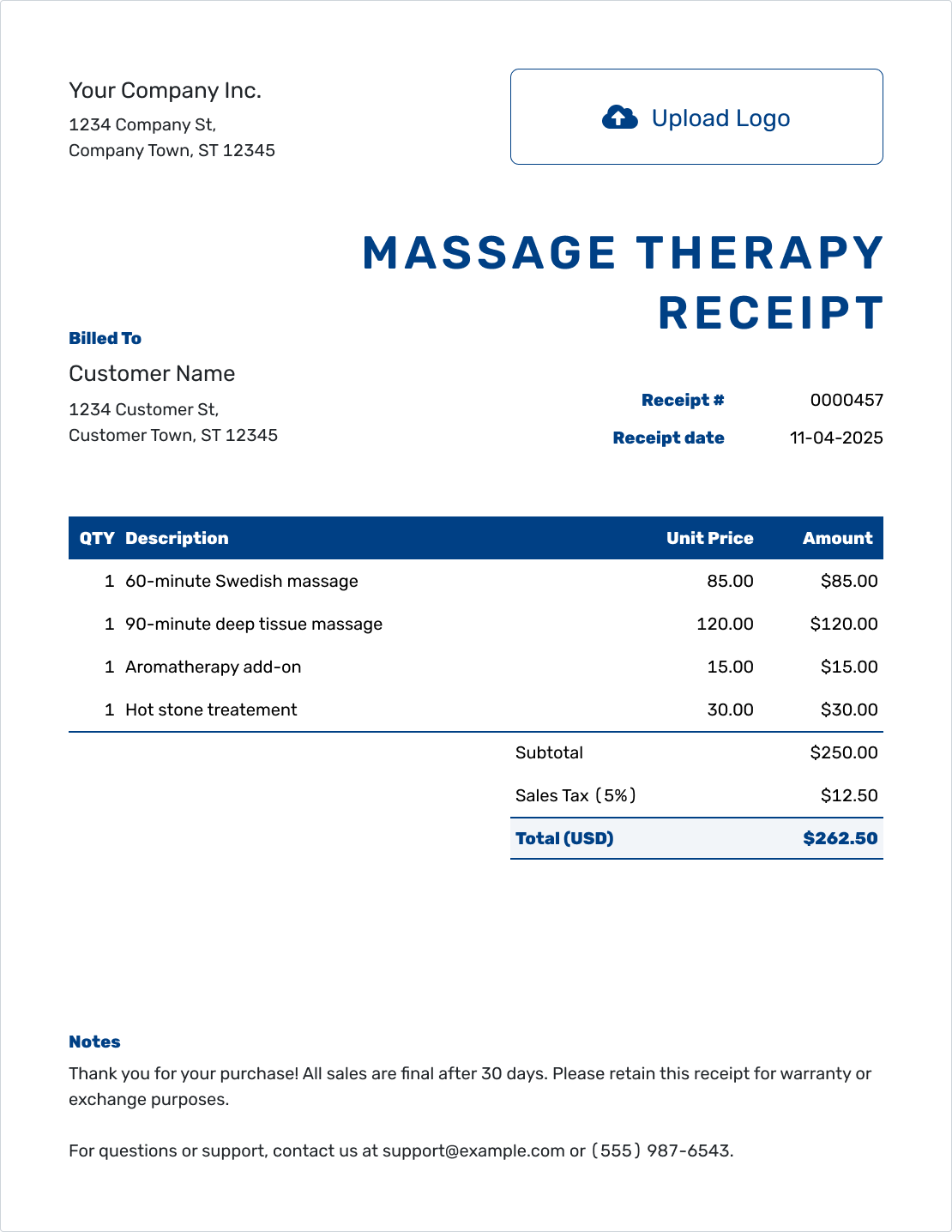 Free Massage Therapy Receipt Template Docelf Free Massage Therapy Receipt Template Docelf