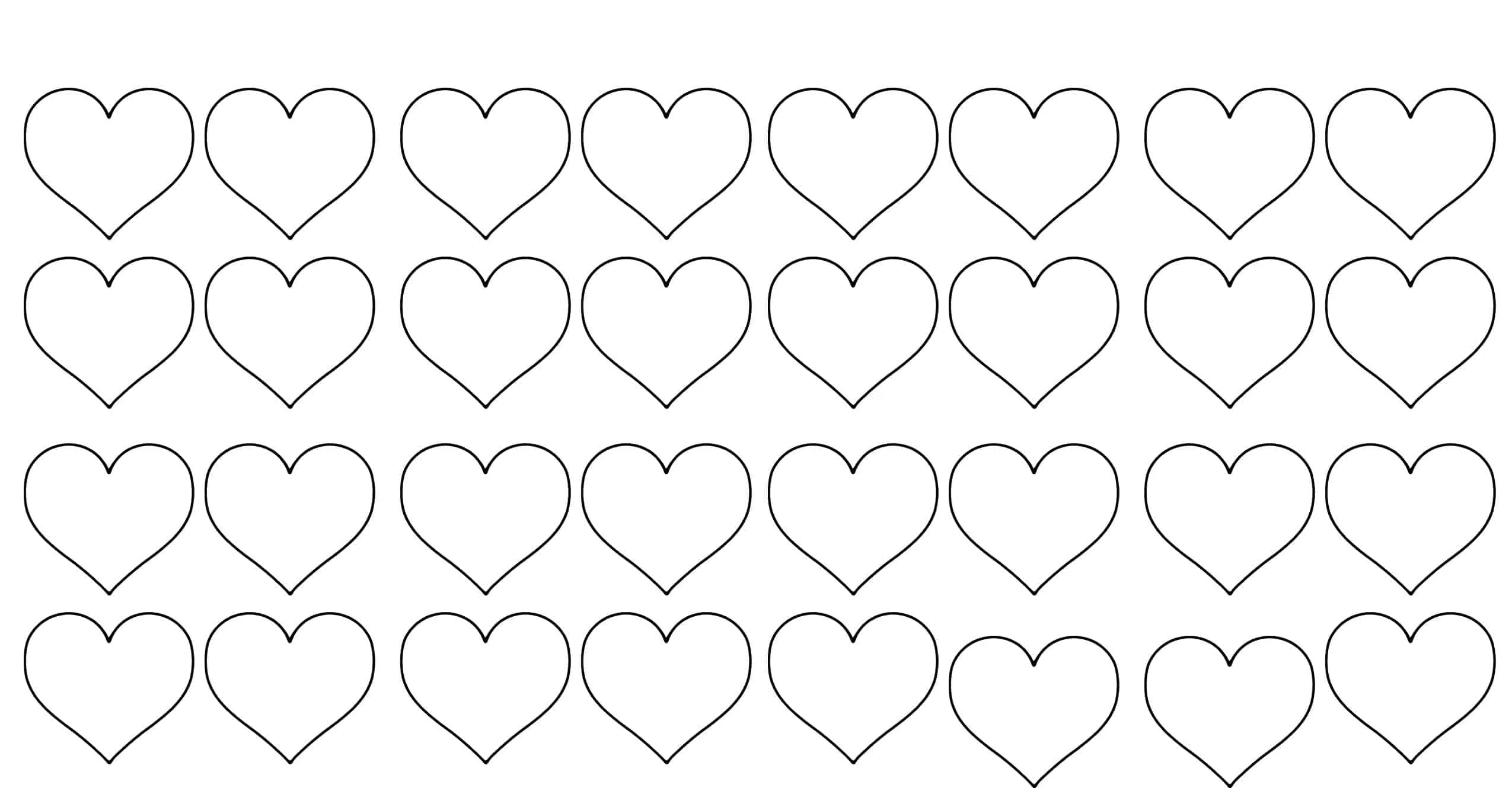 Small Hearts Template Printable