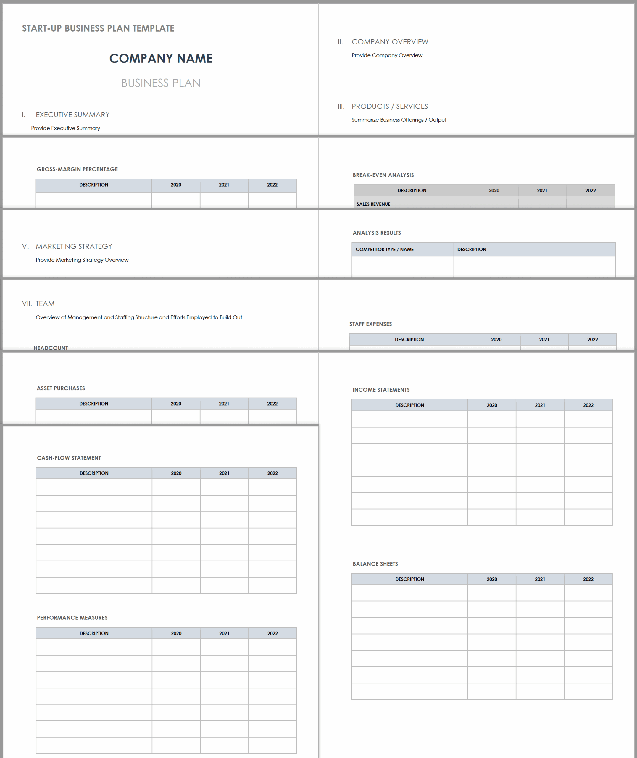 Free PDF Business Plan Templates Smartsheet