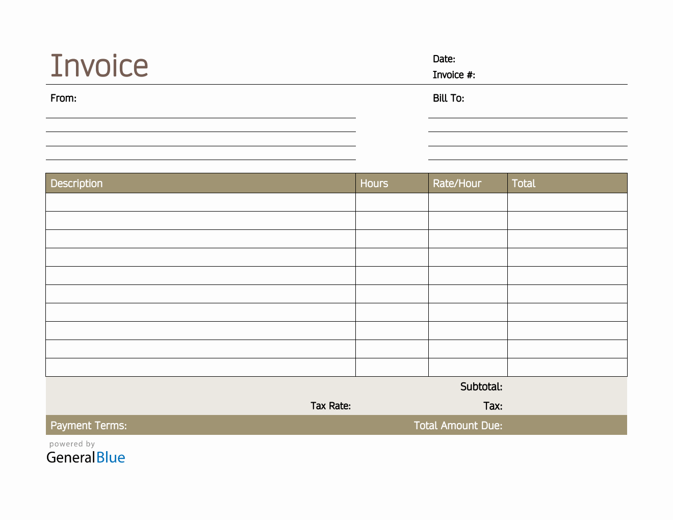 Blank Invoice Template Printable Blank Invoice Template Printable