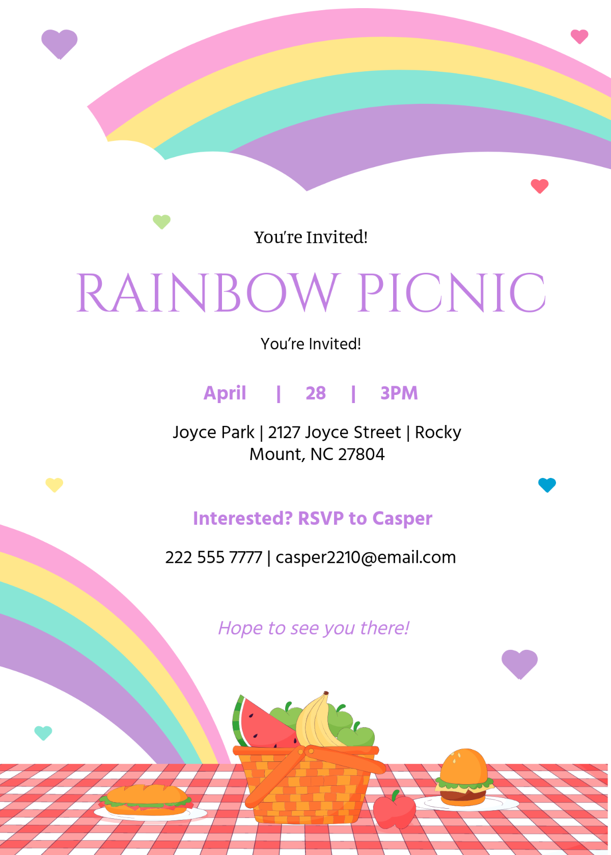 Free Printable Picnic Invitation Template