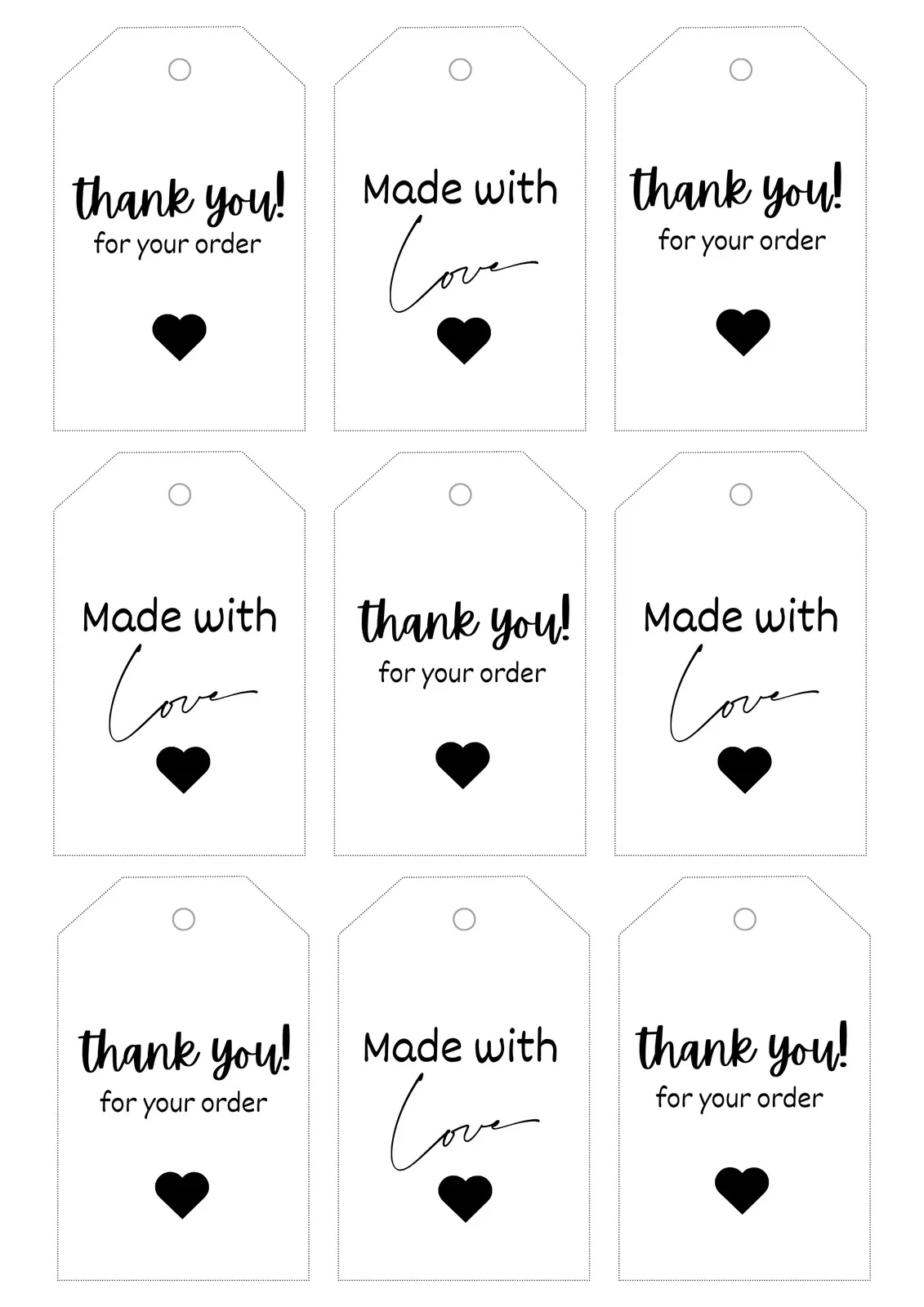 Printable Blank Gift Tags Templates