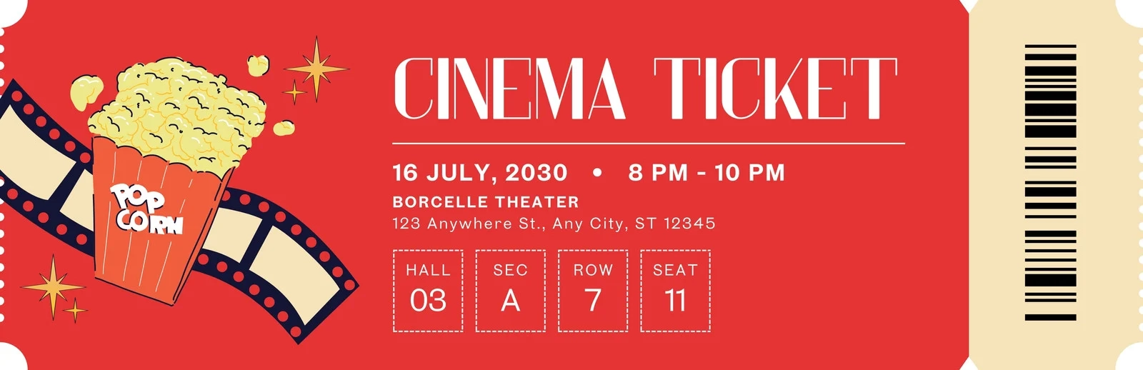 Movie Ticket Template Free Printable