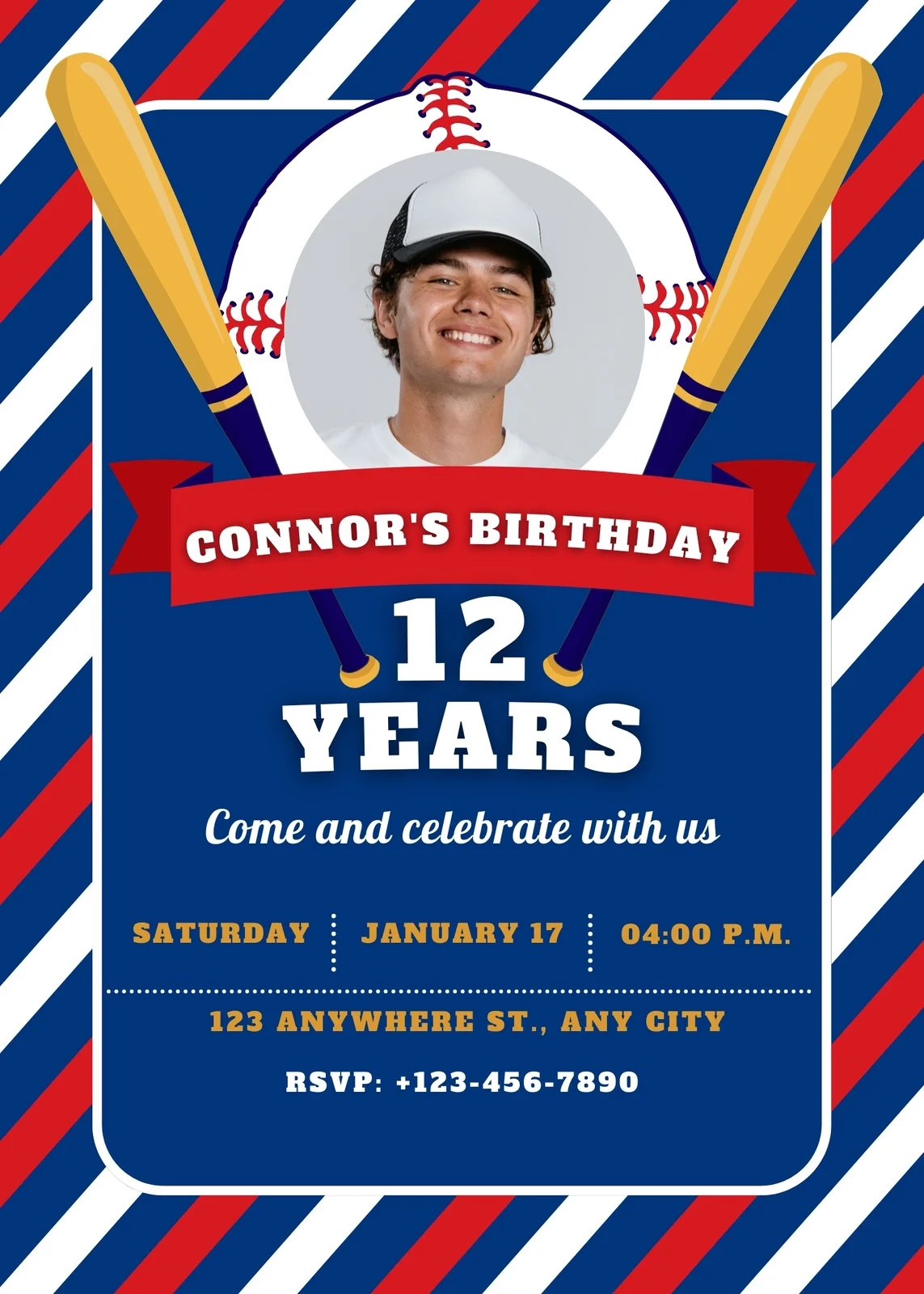 Free Printable Baseball Party Invitation Templates Canva