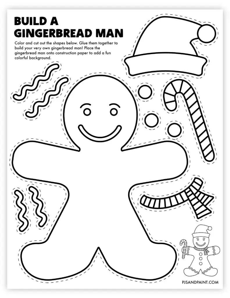 Free Printable Build A Gingerbread Man Craft Pjs And Paint Free Printable Build A Gingerbread Man Craft Pjs And Paint