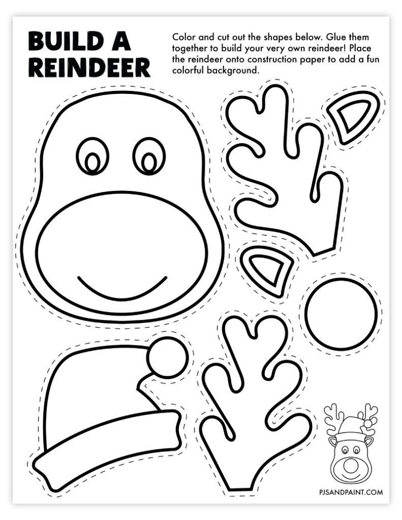 Free Printable Build A Reindeer Craft Pjs And Paint Free Printable Build A Reindeer Craft Pjs And Paint