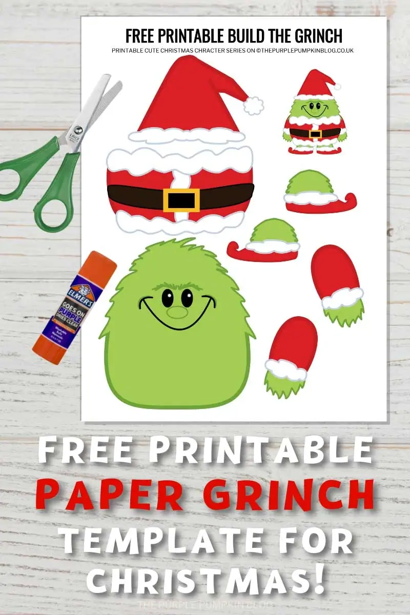 Free Printable Build The Grinch Paper Template Christmas Craft 