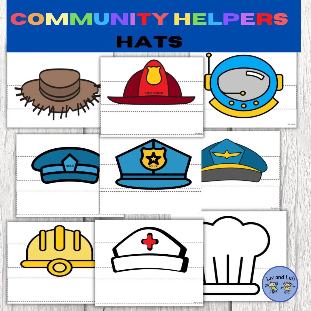 Free Printable Community Helper Hats Printable Party Favors