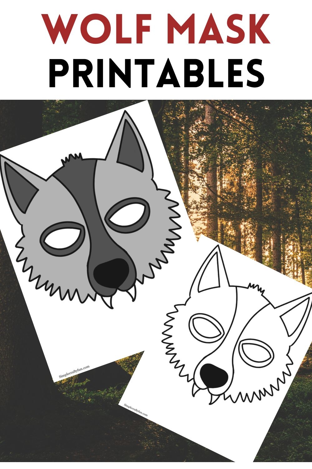 Free Printable Craft Wolf Mask Template For Kids