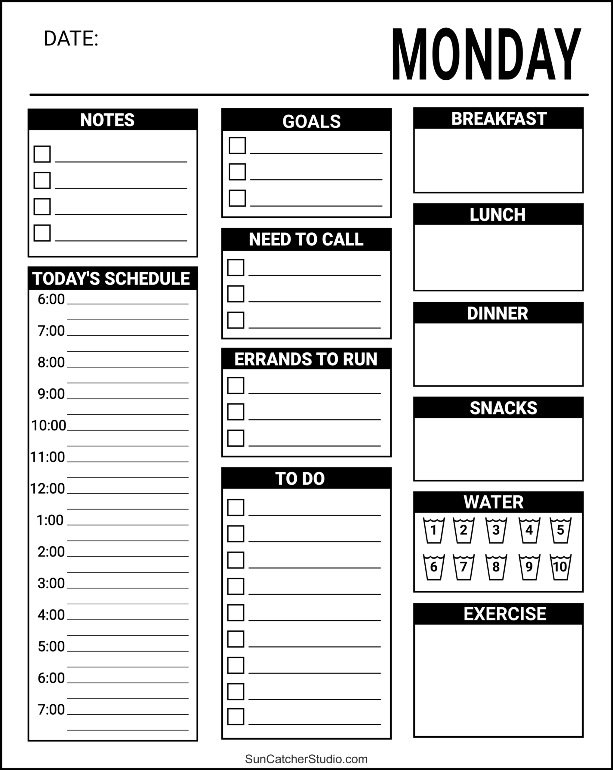 Free Printable Daily Planner Templates PDF Format Free 