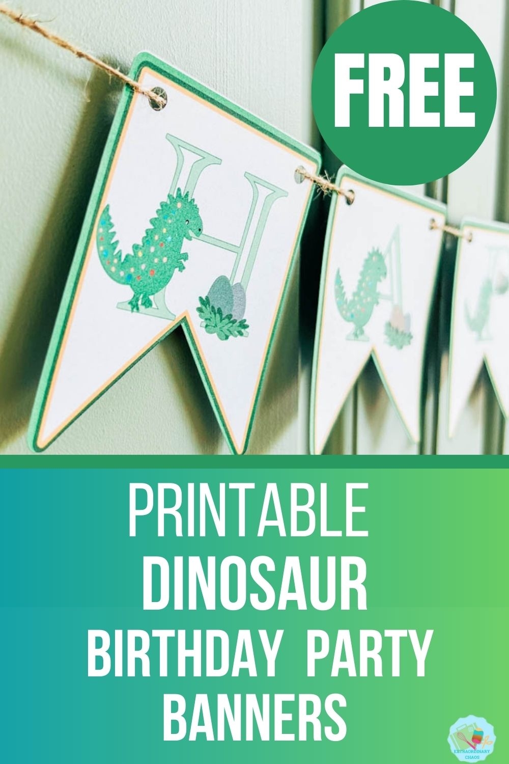 Free Printable Dinosaur Birthday Banner Numbers 0 9