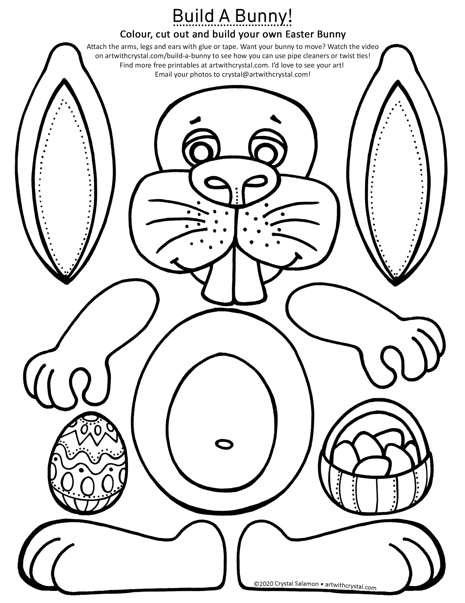 Free Printable Easter Bunny Kid s Craft Colour amp Build Art Free Printable Easter Bunny Kid s Craft Colour amp Build Art