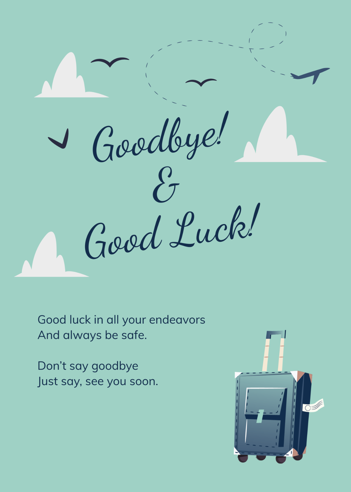 Free Printable Farewell Card Template