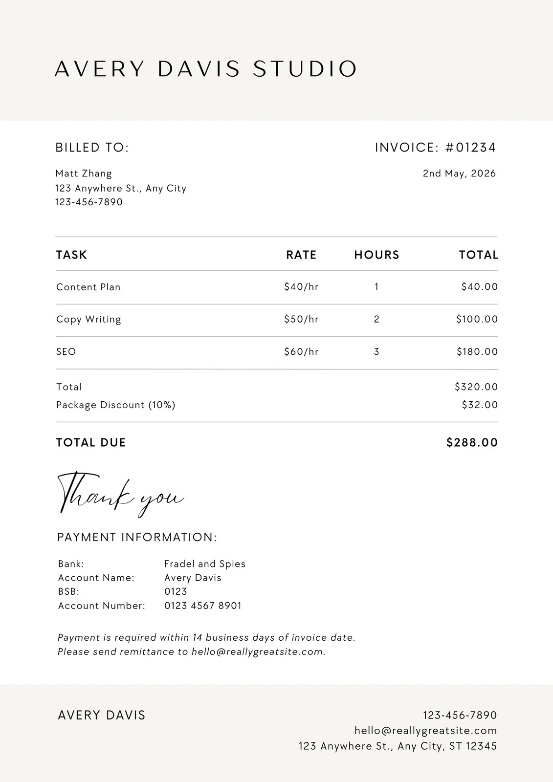 Free Printable Invoice Template Self-Employed Free Printable Invoice Template Self-Employed