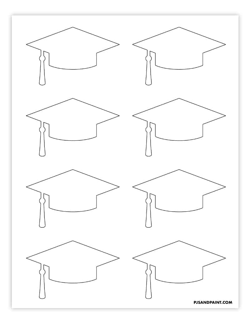 Free Printable Graduation Cap Template 2 Sizes Pjs And Paint Free Printable Graduation Cap Template 2 Sizes Pjs And Paint