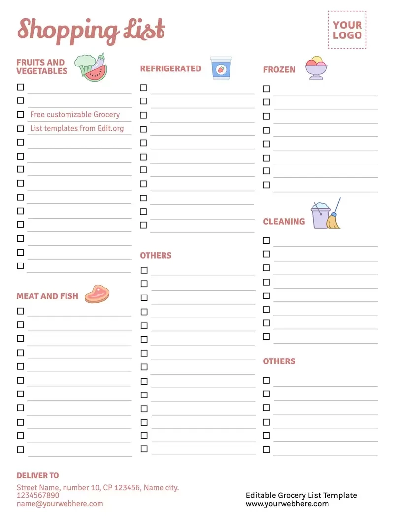 Free Printable Shopping List Templates Free Printable Shopping List Templates