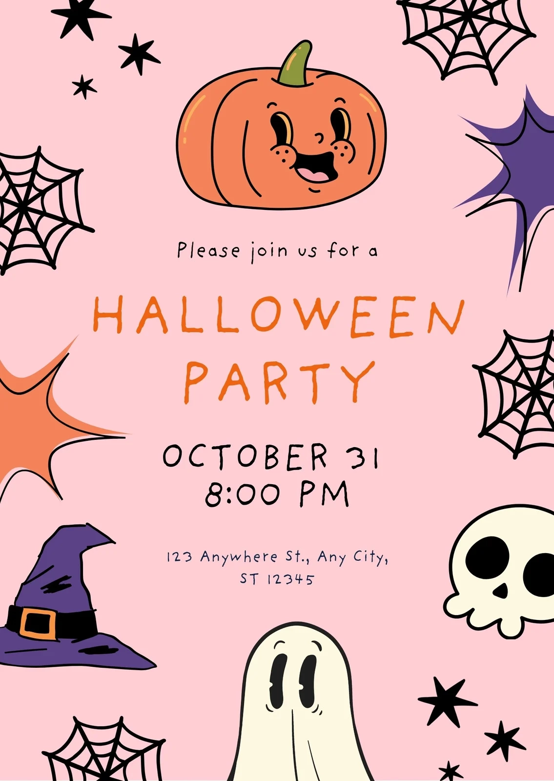 Free Printable Halloween Birthday Invitation Templates Canva