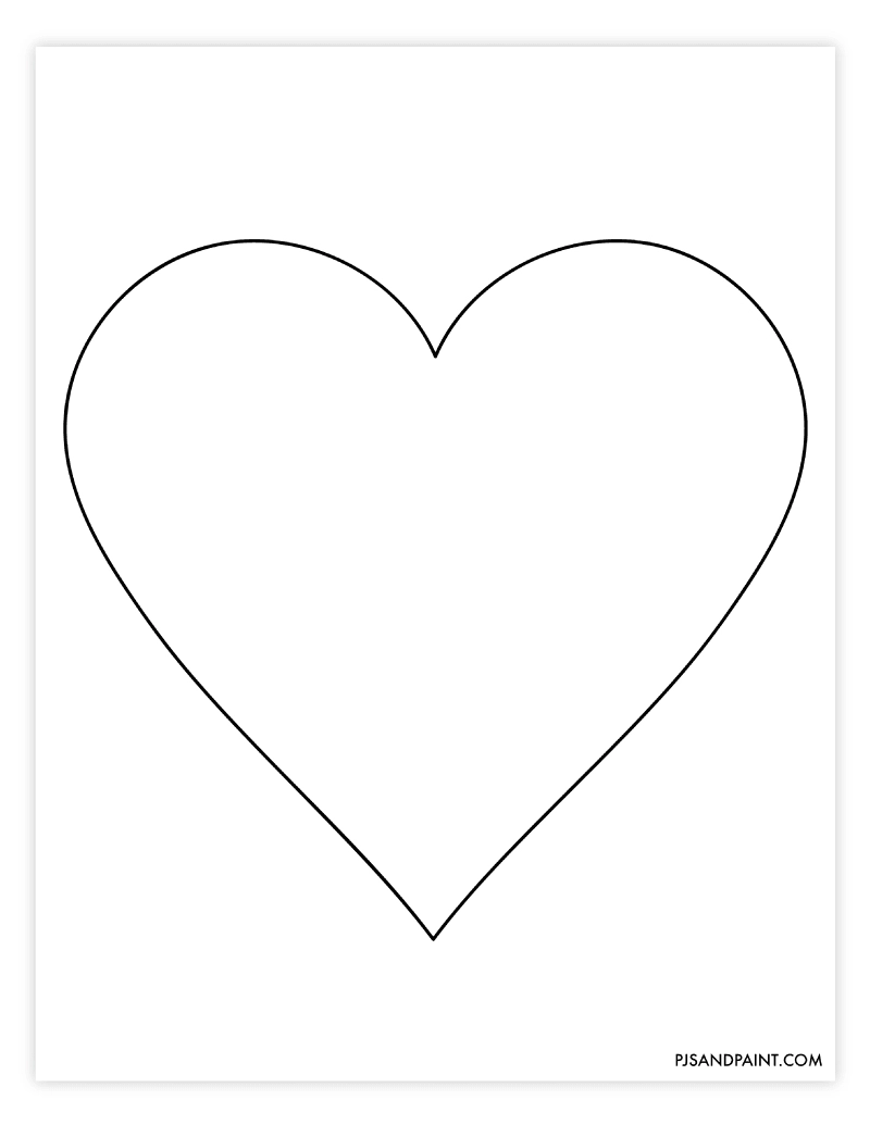 Free Printable Heart Template Large And Small Sizes Pjs And Paint Free Printable Heart Template Large And Small Sizes Pjs And Paint