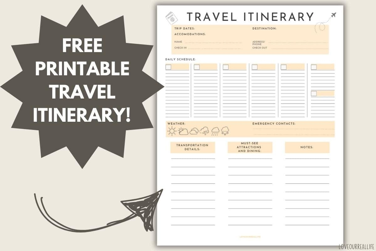 Free Printable Itinerary Templates Free Printable Itinerary Templates