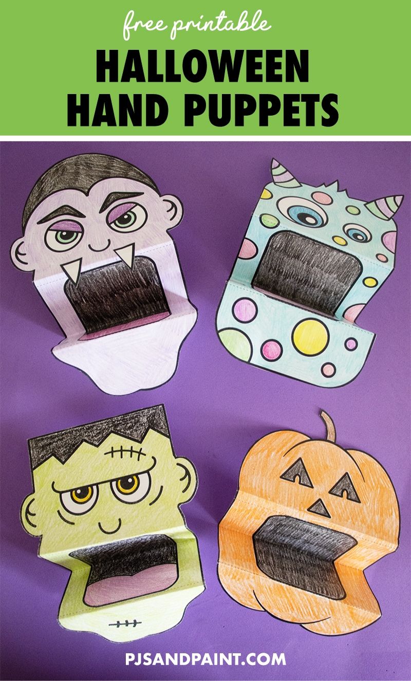 Free Printable Paper Halloween Hand Puppets Pjs And Paint