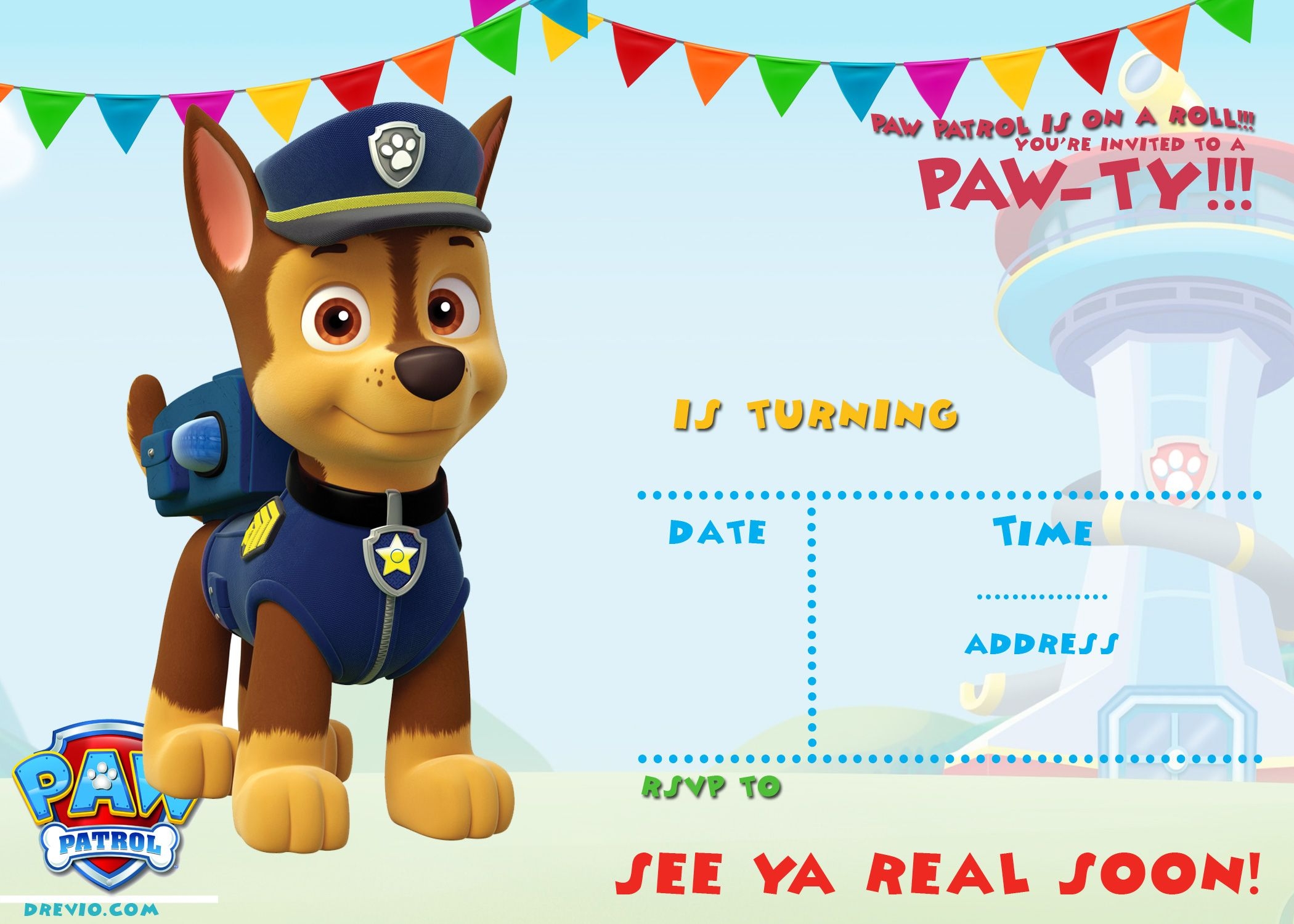 FREE Printable Paw Patrol Invitation Template All Characters FREE Printable Paw Patrol Invitation Template All Characters