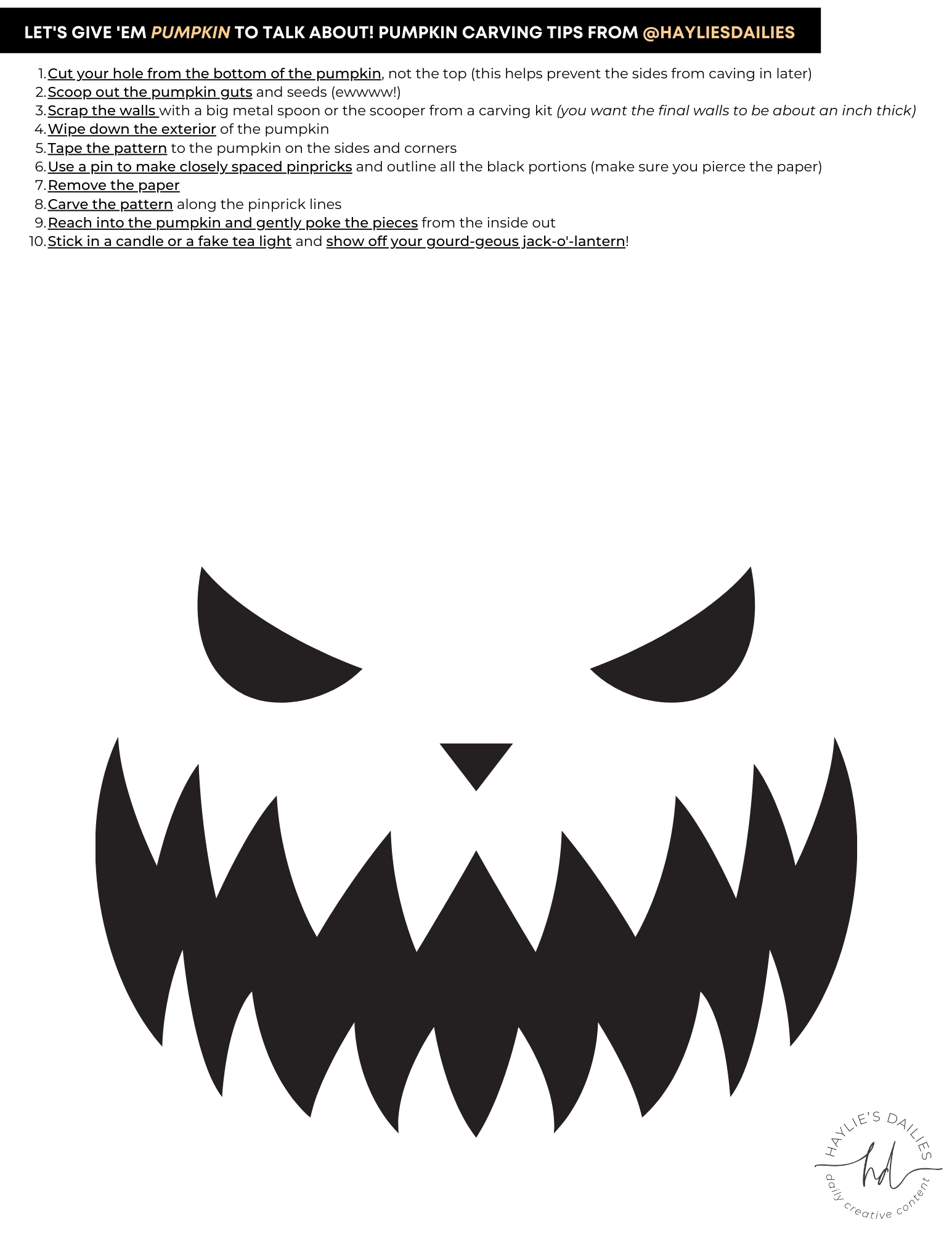 Free Printable Pumpkin Mouth Template