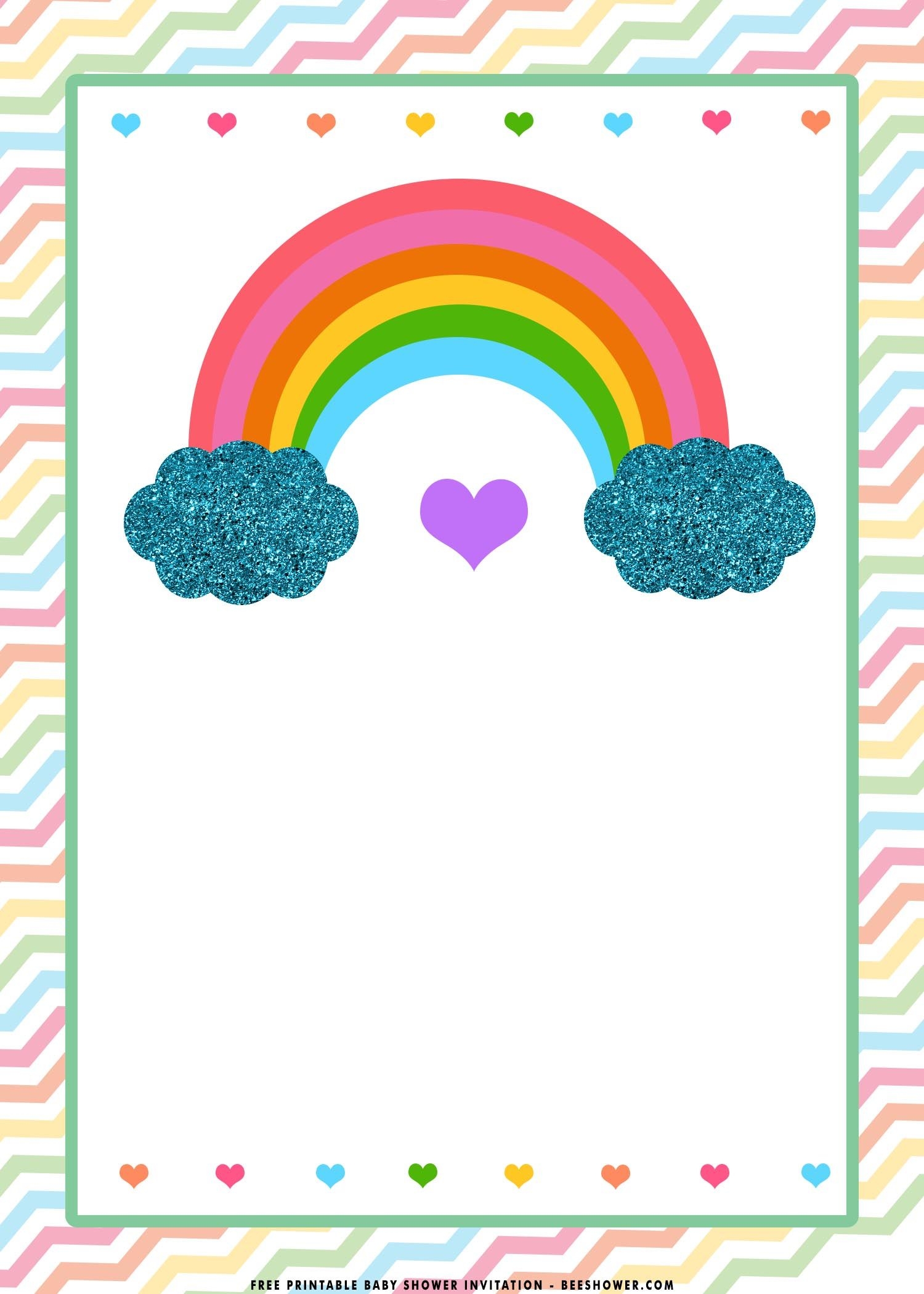 Free Printable Rainbow Birthday Invitation Templates