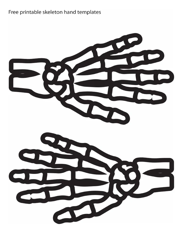 Free Printable Skeleton Hand Templates PDF