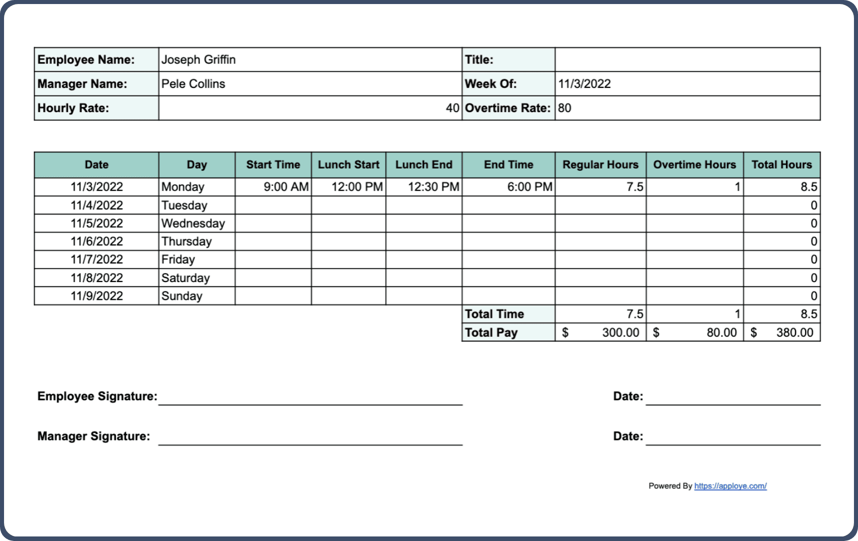 Timesheet Templates Free Printable Timesheet Templates Free Printable