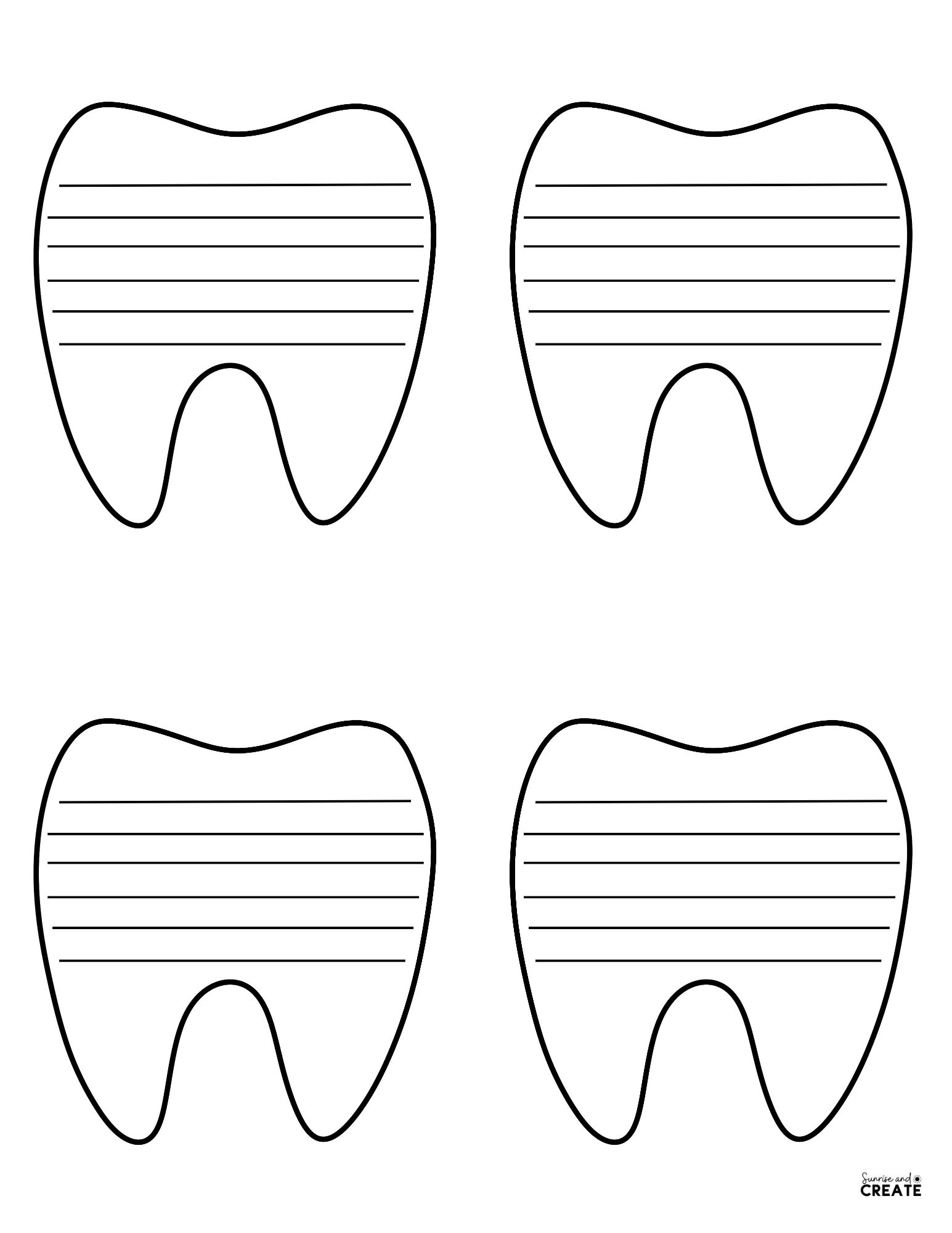 Free Printable Tooth Templates Free Printables Free Printable Tooth Templates Free Printables
