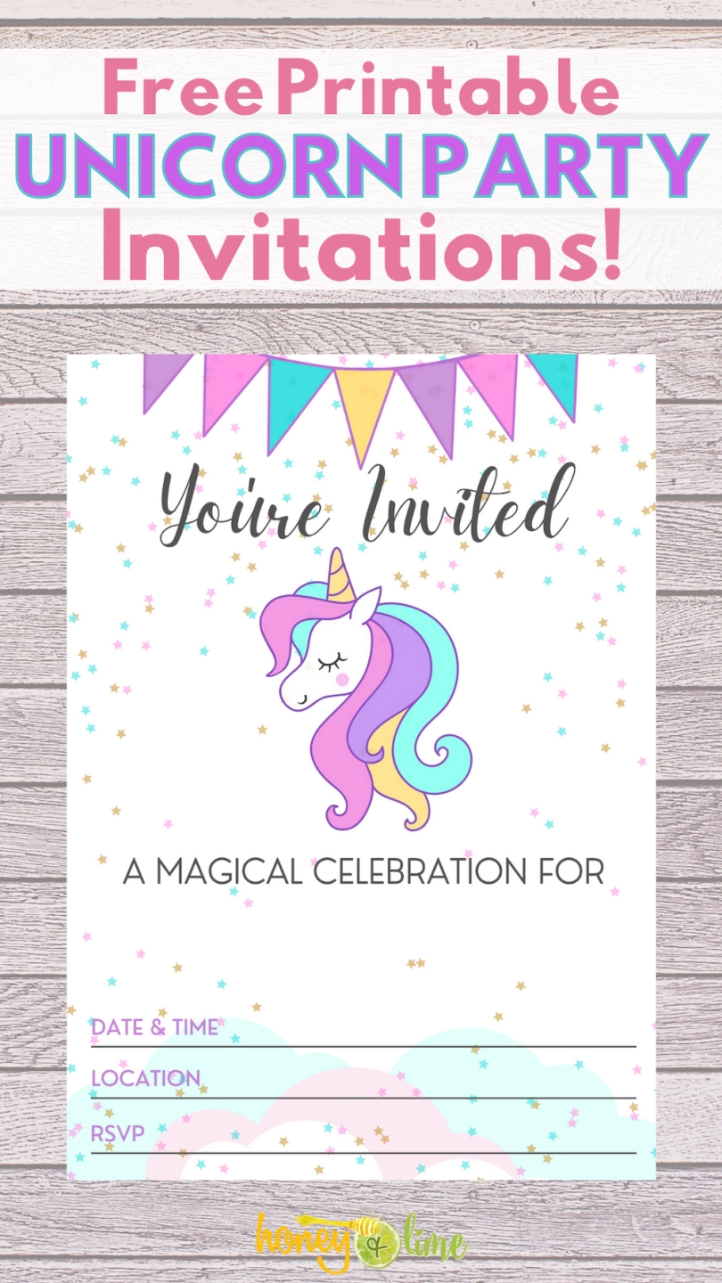 Printable Unicorn Invitation Template Free