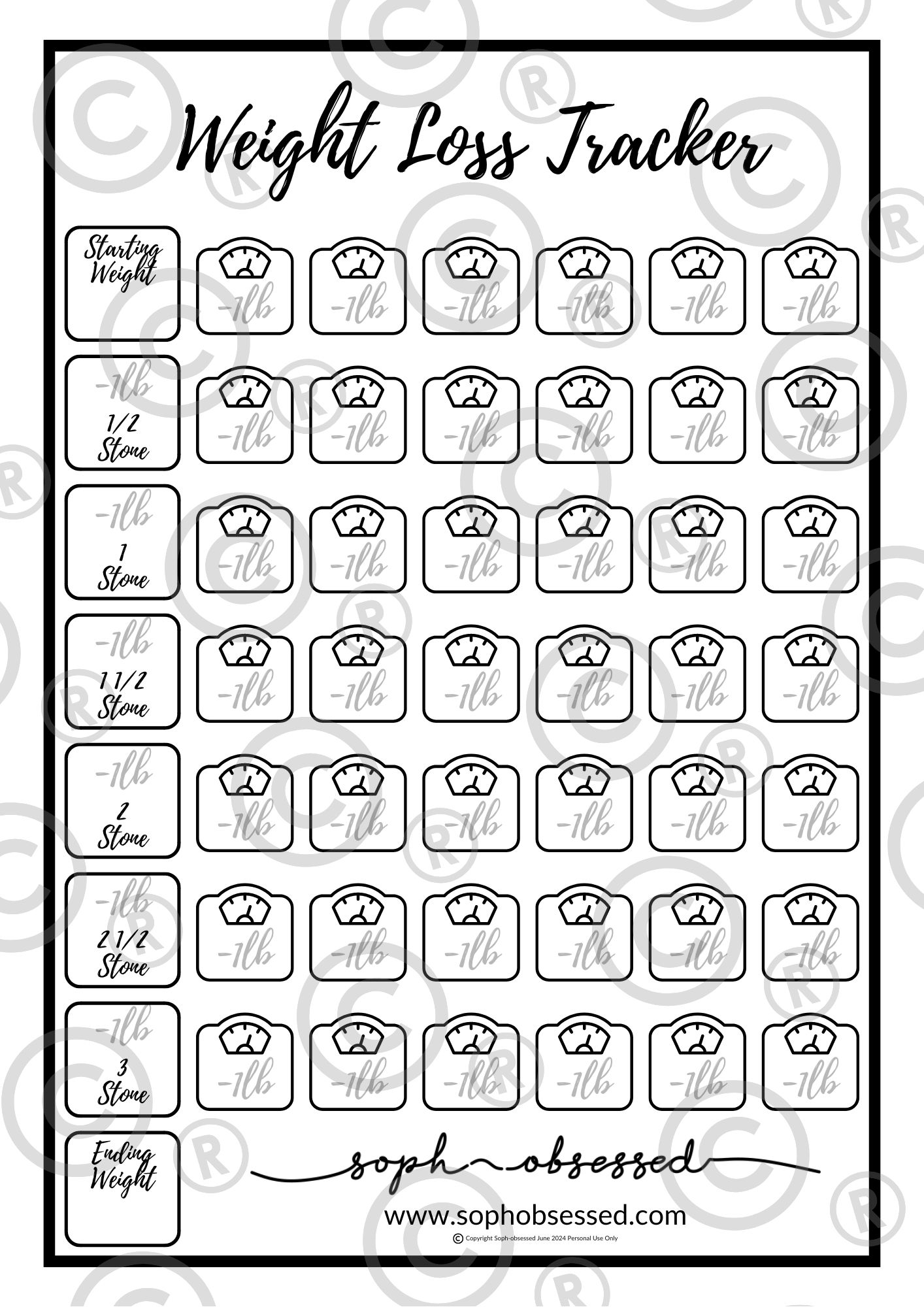 Free Printable Weight Loss Tracker Template