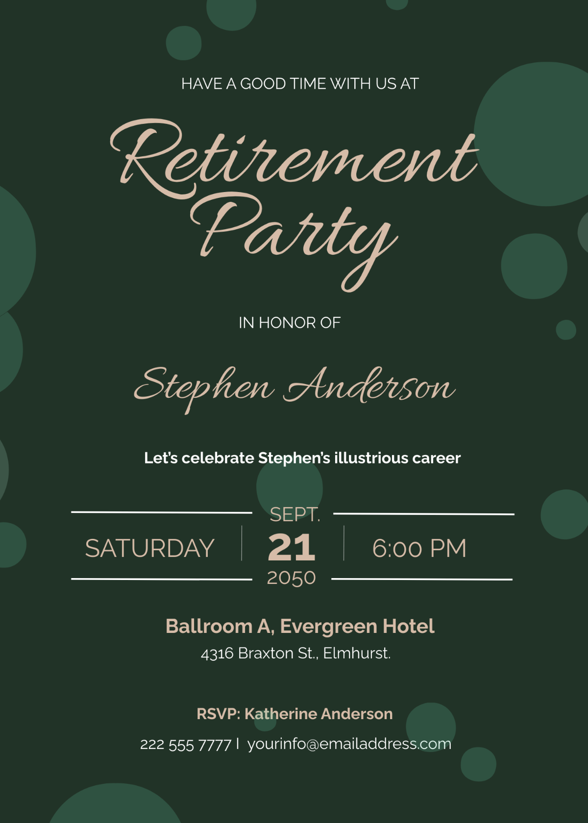 Free Retirement Invitation Templates Editable And Printable