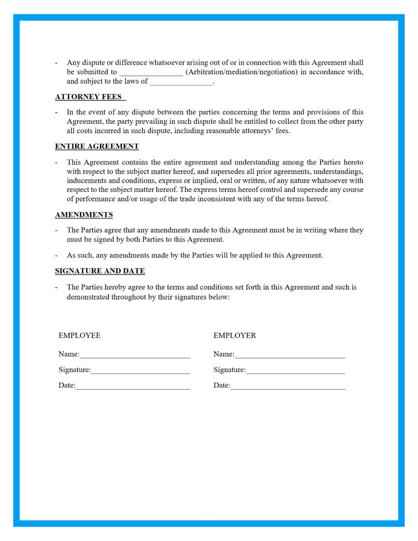 Printable Simple Employment Contract Template Free Printable Simple Employment Contract Template Free