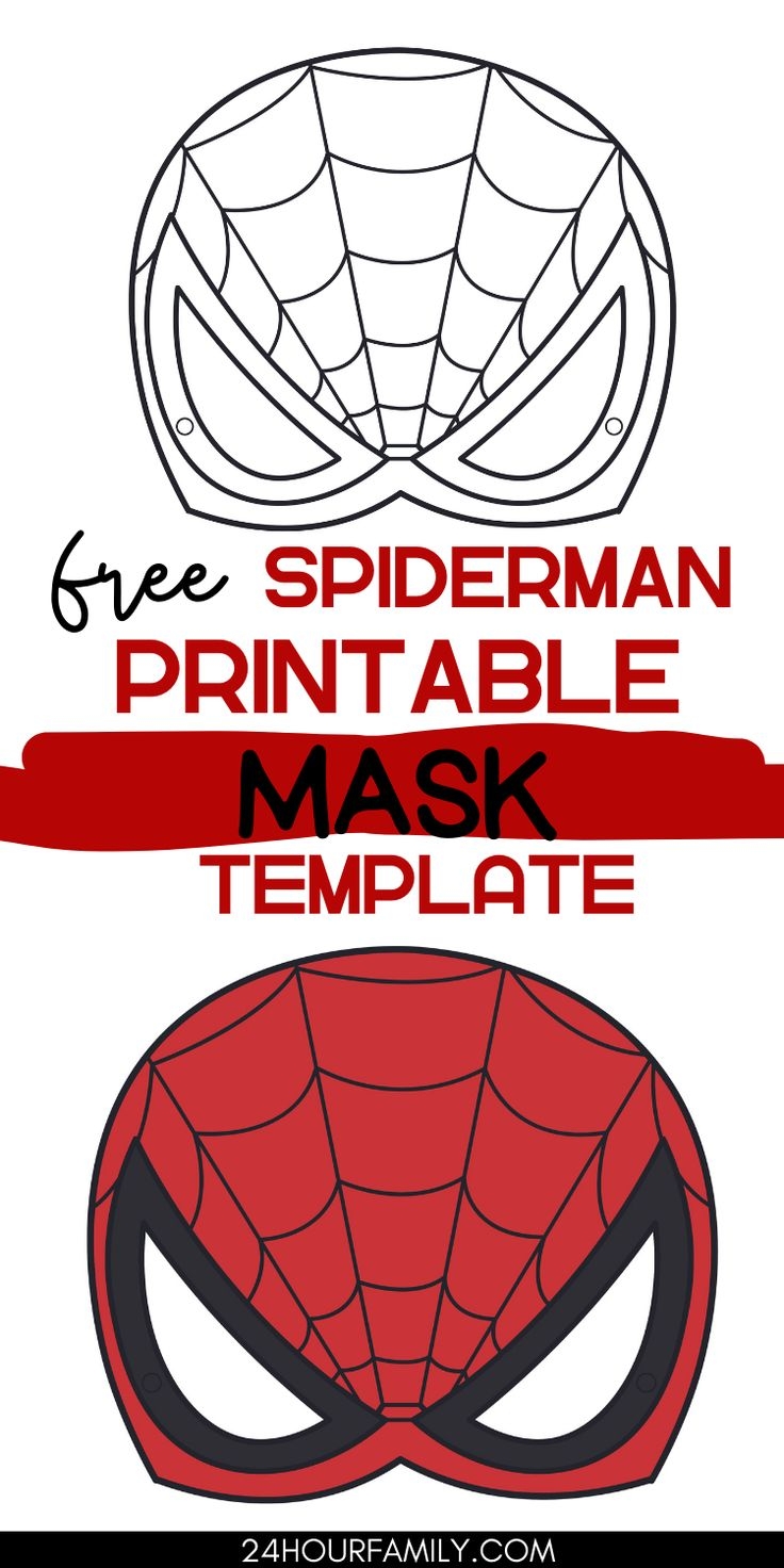 Free Spiderman Printables Mask Template Spider Man Mask DIY